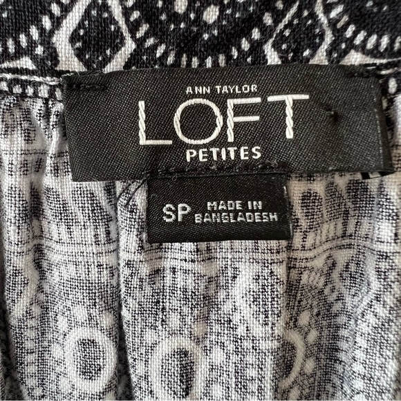 Loft By Ann Taylor Black And White Shorts Romper, Size Small - Picture 7 of 10